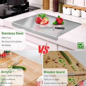 Scratch Less Stainless Steel Kitchen Chopping Board 41 x 31 Cm